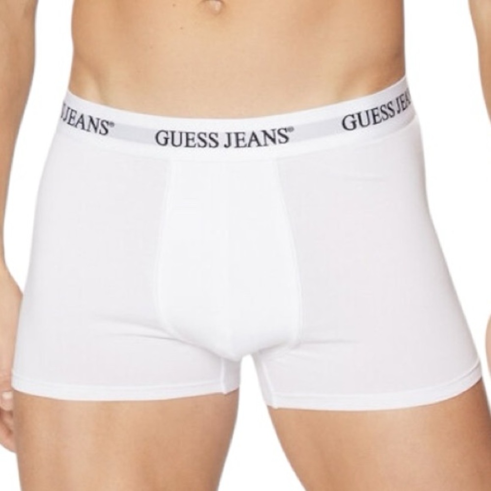 Guess Jeans Men's White Boxer Briefs Underwear Cotton Stretch Logo Size Medium